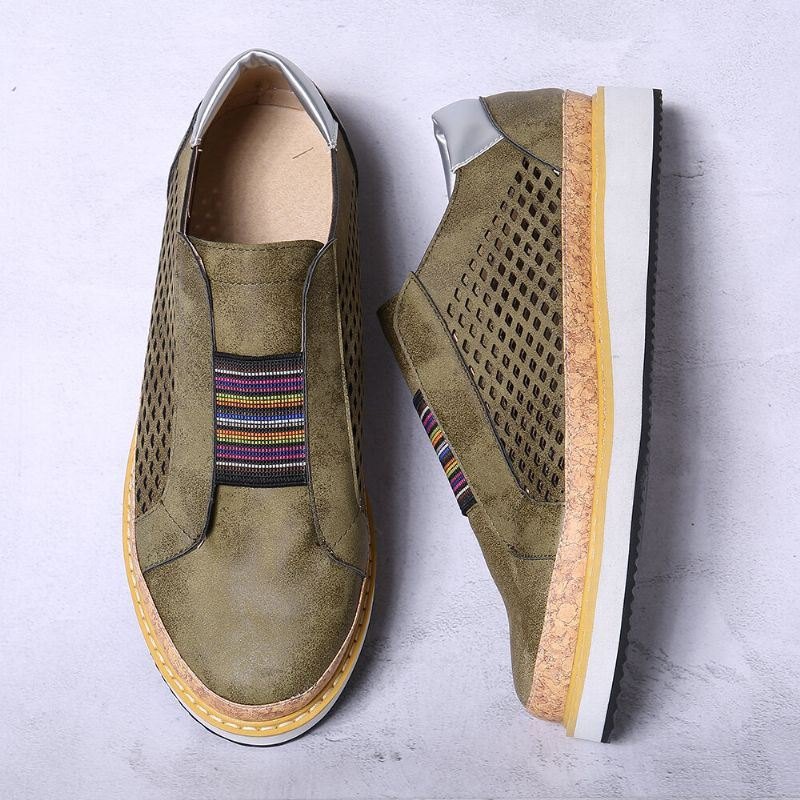 Large Size Dame Komfortable Hollow Out Skjøting Flat Loafers