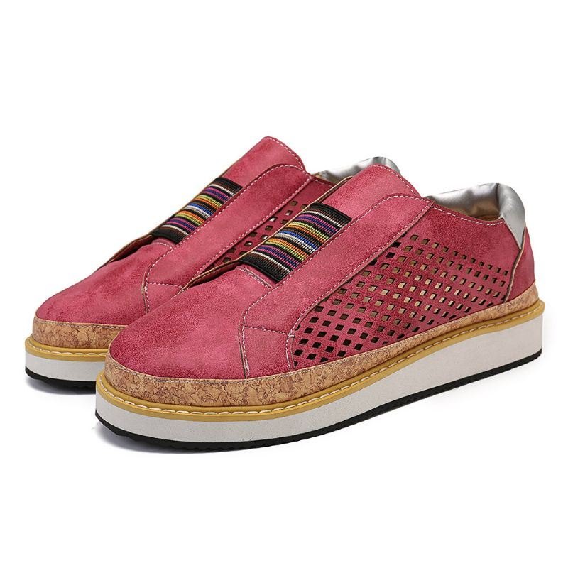 Large Size Dame Komfortable Hollow Out Skjøting Flat Loafers