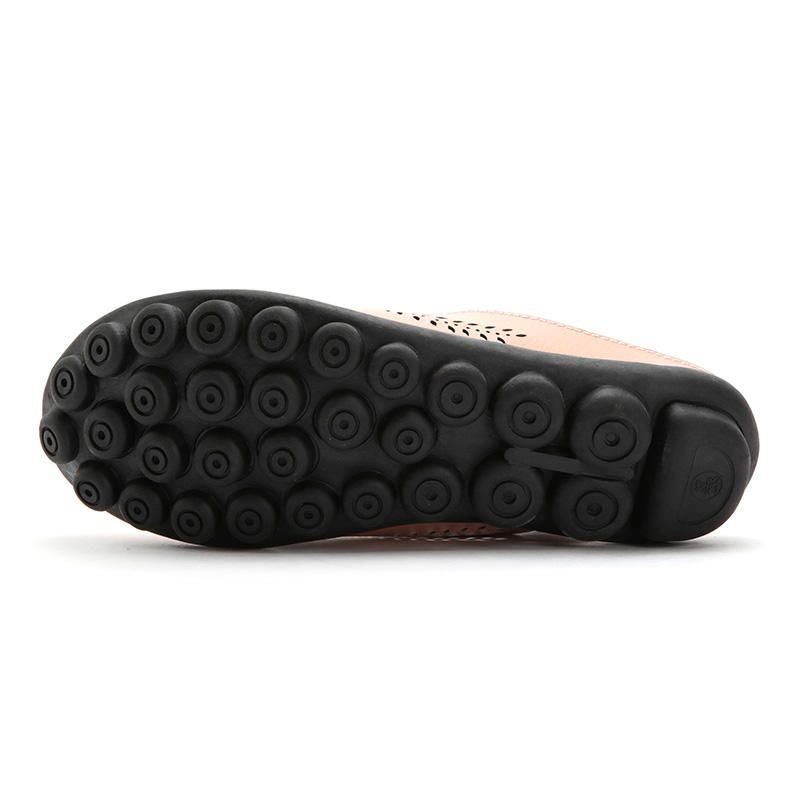 Stor Størrelse Hollow Out Pure Color Myk Casual Flats Damesko